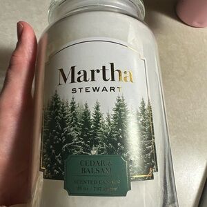 Martha Stewart Cedar & Balsam Scented Candle - Green and White